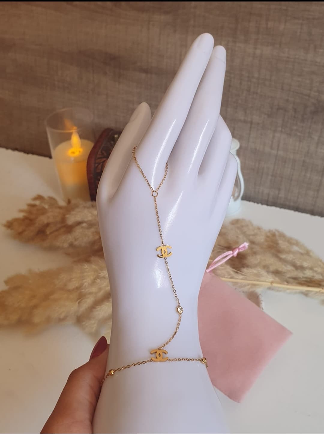 Bracelet-bague doré